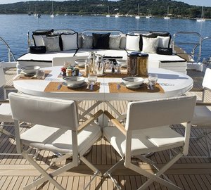 Aft Deck Eating/dining On Yacht PURE ONE