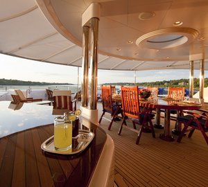 Sun Deck Aft Eating/dining Aboard Yacht BLUE MOON