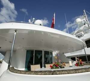 External Eating/dining Aboard Yacht WORLD IS NOT ENOUGH