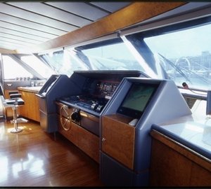 Pilot House Aboard Yacht OURANOS TOO