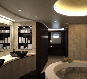 Motor Yacht Pherousa Bathroom - Image courtesy of Nereids Yachts