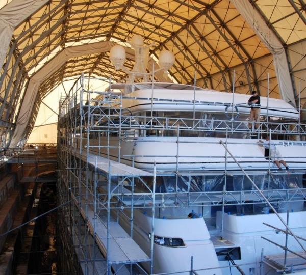 62m Codecasa mega yacht Apogee  under refit at Amico