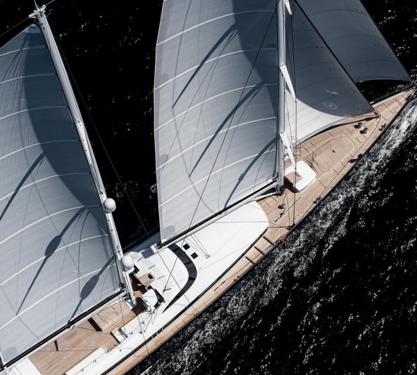 Aerial Shot Of Sailing Yacht Sea Eagle II