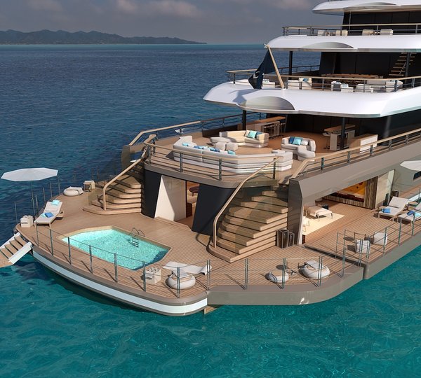 Fantastic Beach Club At The Stern - Project Moonflower By Nauta Yachts