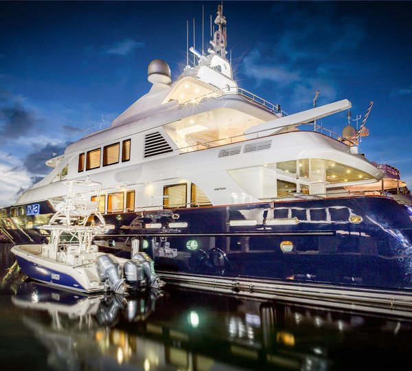 45m Yacht At Night