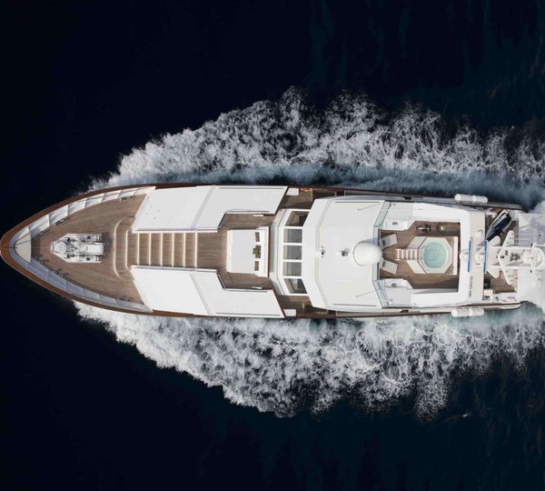 Aerial View Of Feadship Superyacht