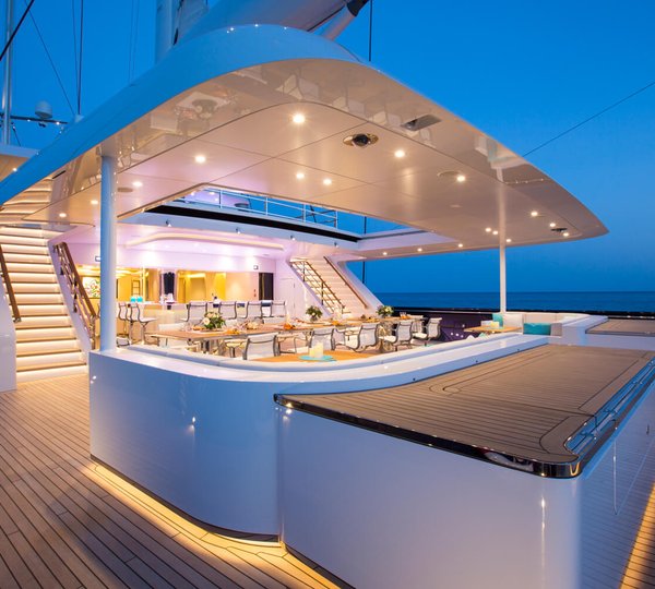 Aft Deck Entertainment Area By Night