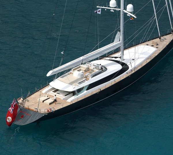 From Above Aspect On Board Yacht RED DRAGON