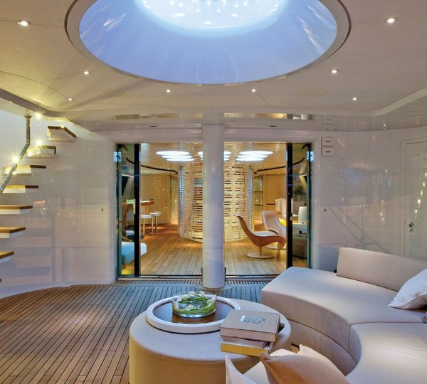 Yacht PANTHALASSA By Perini Navi - Dusk  - Aft Deck Entrance