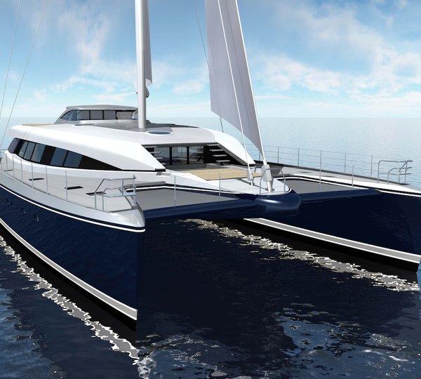 100ft Catamaran Yacht Q5 (hull YD66) Bow Side