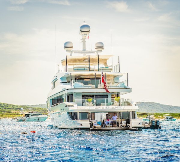 Sanlorenzo 46Steel Scorpion aft view