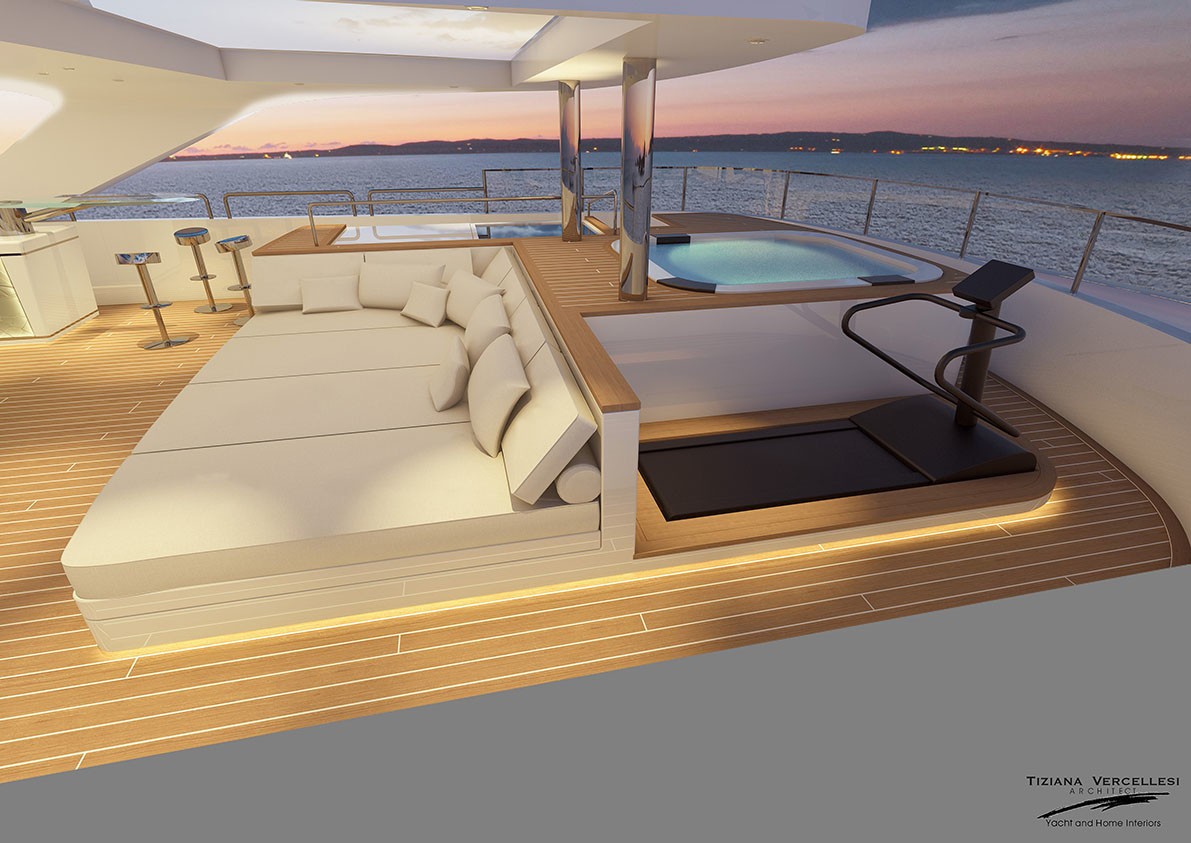 sun deck render with Jacuzzi