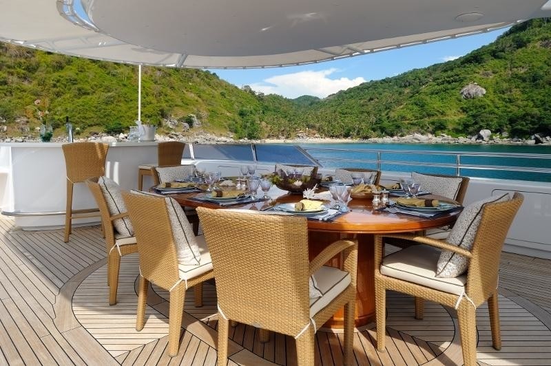 Sun Deck Eating/dining Aboard Yacht OASIS