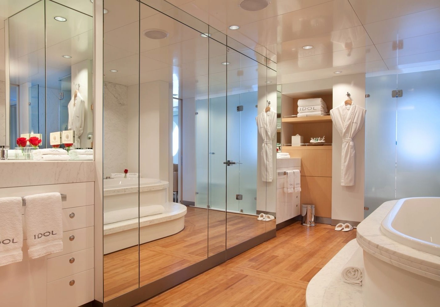 Bathroom: Yacht IDOL's Main Master Cabin Pictured