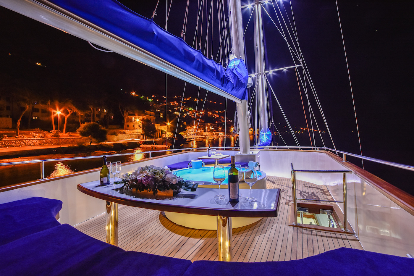 On Deck Jacuzzi By Night