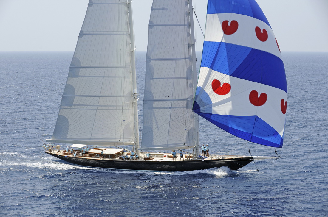 Yacht THIS IS US - Under Full Sail With Spinaker - Super Yacht Cup Palma  Race 1