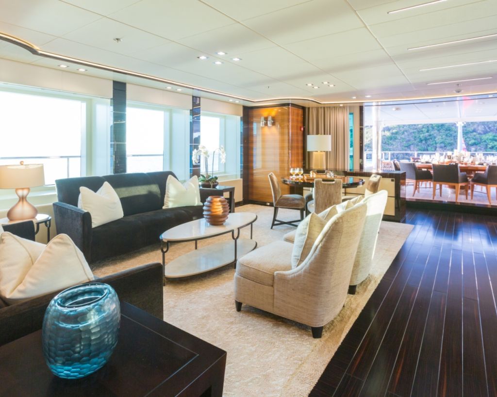 Saloon With Games Table And Lounging Area With Alresco Dining Further Aft