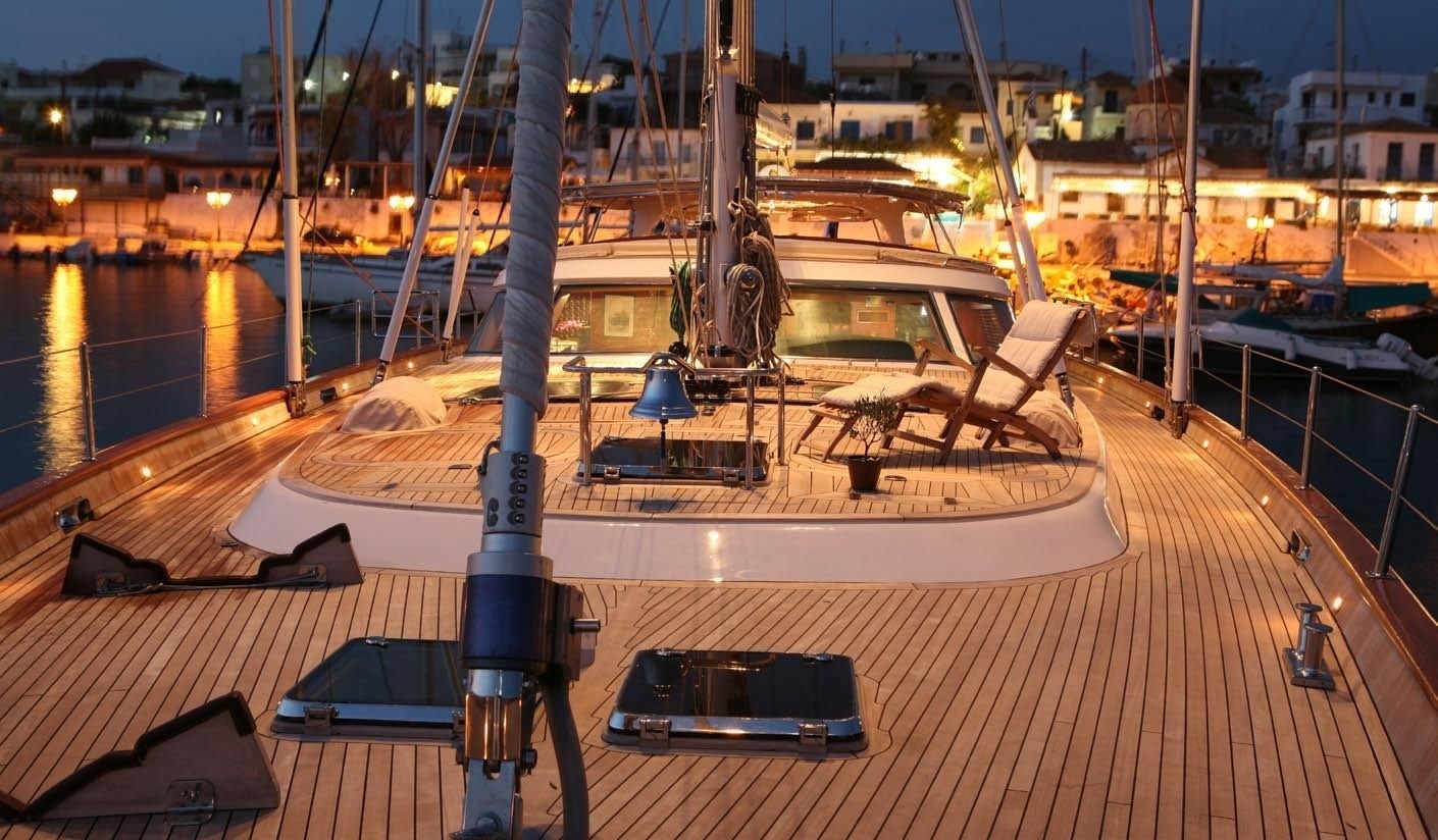 Evening: Yacht GITANA's Deck Captured
