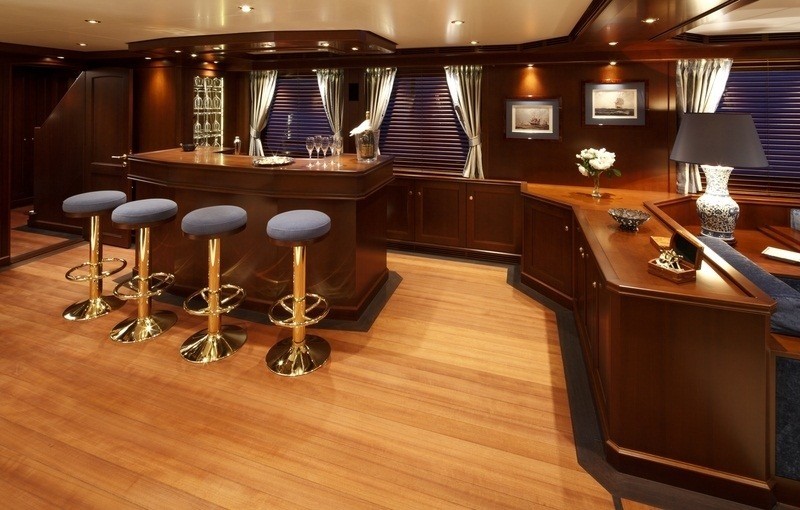 Saloon Drinks Bar On Board Yacht AXANTHA II