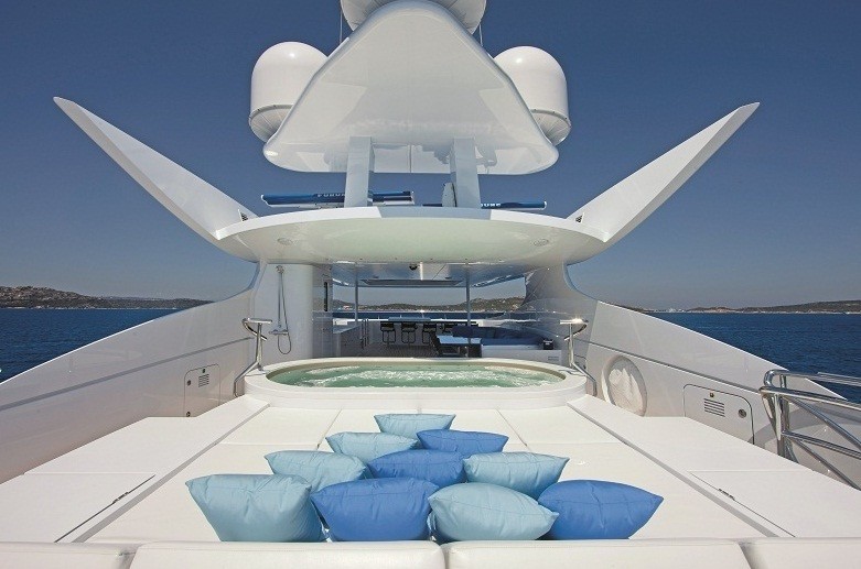 Ship's Bow Deck On Board Yacht INCEPTION