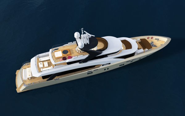 From Above Aspect: Yacht LA PELLEGRINA's Artist Rendering Pictured