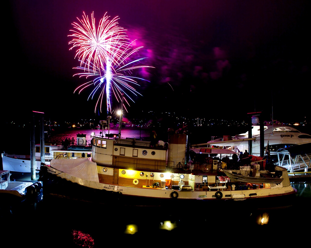 Alaska Pirates Pride (APP) - At night with fireworks