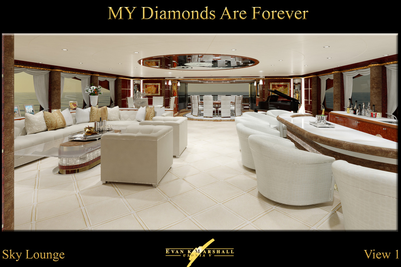 Benetti 61m luxury yacht Diamonds Are Forever Sky Lounge