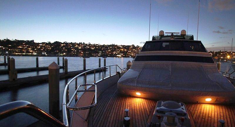 Motor yacht MERCEDES - Bow at Night