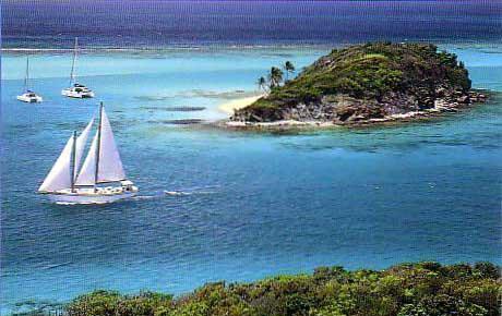 Sail Yacht JAMBALAYA -  Sailing into Tobago-Cay
