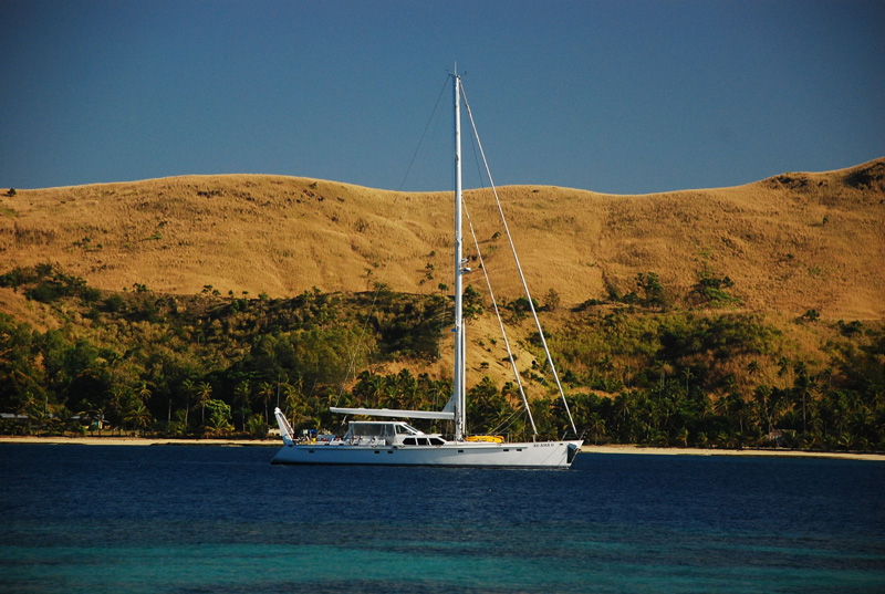Sailing yacht KE-AMA II -  At Anchor