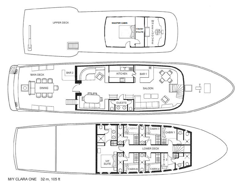 Yacht CLARA ONE - Layout