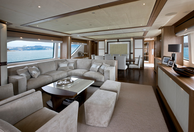 Main Saloon of the Superyacht Lady Jane by Sanlorenzo — Yacht Charter ...