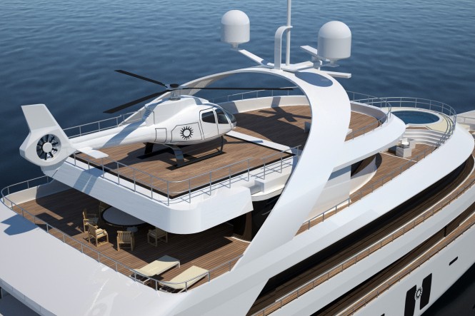 Helipad on the superyacht Shining - Image courtesy of 2pixel studio ...