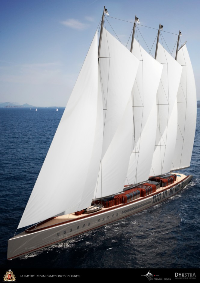 mega yacht with sail