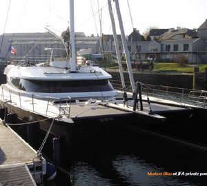 95´ catamaran yacht Mashua Bluu refitted by JFA Yachts