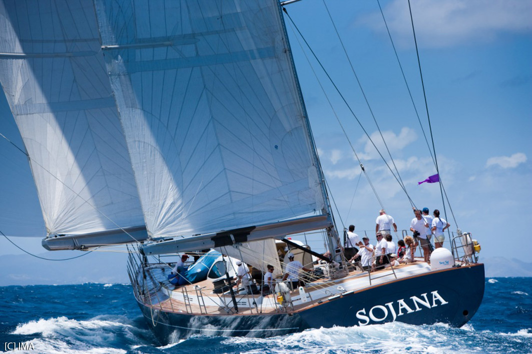 Luxury charter yacht SOJANA during the 2011 Transatlantic Superyacht