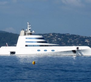 Photos of the 119m Blohm+Voss mega yacht 'A' on the French Riviera