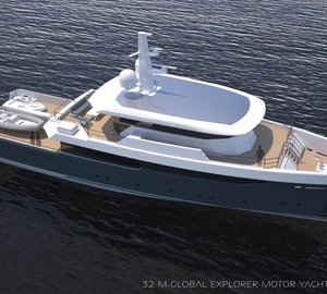 32M motor yacht Global Explorer concept by Van Geest Design