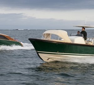 Andrew Winch designed Hull 415 Open and Hull 416 Limo Yacht Tenders delivered by Hodgdon Yachts