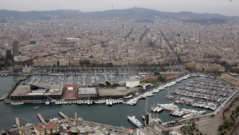 Aerial view of the Barcelona International Boat Show 2012 — Yacht ...