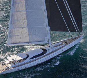 Sailing shots of newly delivered AY45 Yacht ENCORE by Alloy Yachts