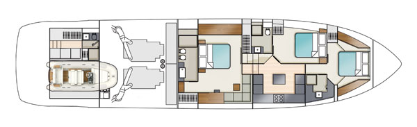 Luxury yacht Targa 75GT - Layout — Yacht Charter & Superyacht News