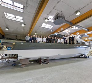 Latest photos of motor yacht Rupert 80 nearing completion at Rupert Marine