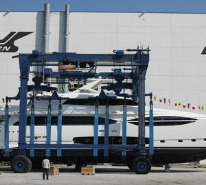 Launch of Ferretti Custom Line 124’ motor yacht Hull #5 at CRN Ancona