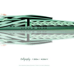 Latest 130m mega yacht CALLIGRAPHY concept by Alex McDiarmid