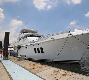 Photos from arrival of Nordhavn 86 super yacht KOONOONA in Singapore