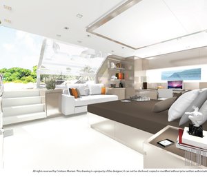 Images of owner’s suite aboard Project MY385_CMA Yacht by Cristiano Mariani Architect