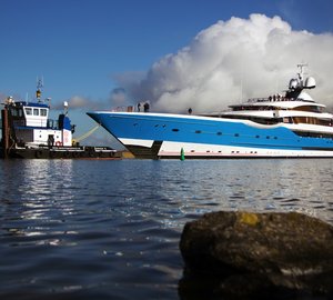 Launch of new 92,5m motor yacht Hull 1005 at Feadship