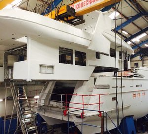 Hull and superstructure of Drettmann Explorer 24 Yacht joined together