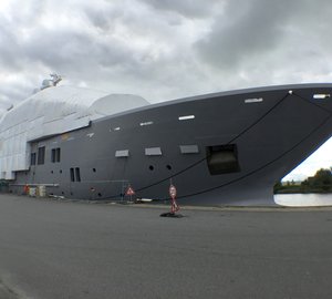 Mighty 107M Explorer Mega Yacht ULYSSES spotted in Bremerhaven, Germany